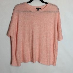 Eileen Fisher Melange Linen Peach Tunic Top Womens Size Large